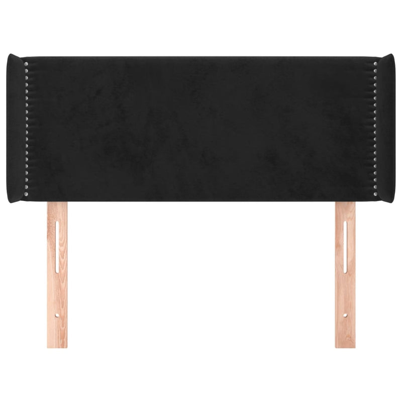vidaXL fekete bársony fejtámla szárnyakkal 93x16x78/88 cm