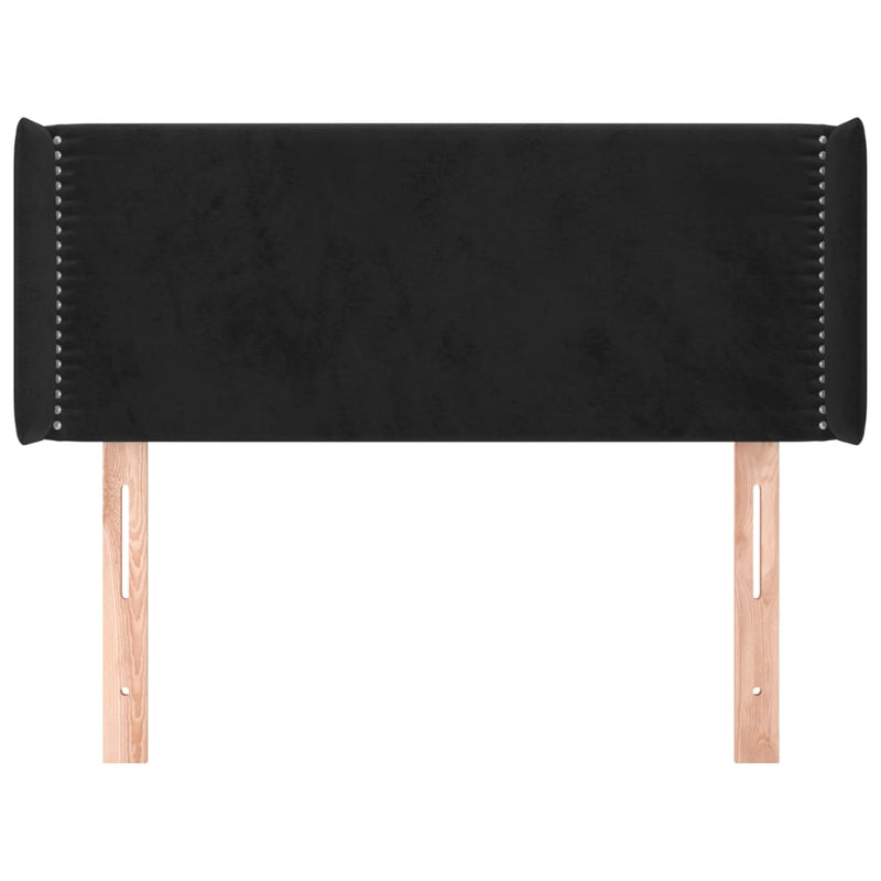 vidaXL fekete bársony fejtámla szárnyakkal 103x16x78/88 cm