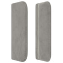 vidaXL világosszürke bársony szárnyas fejtámla 183x16x78/88 cm