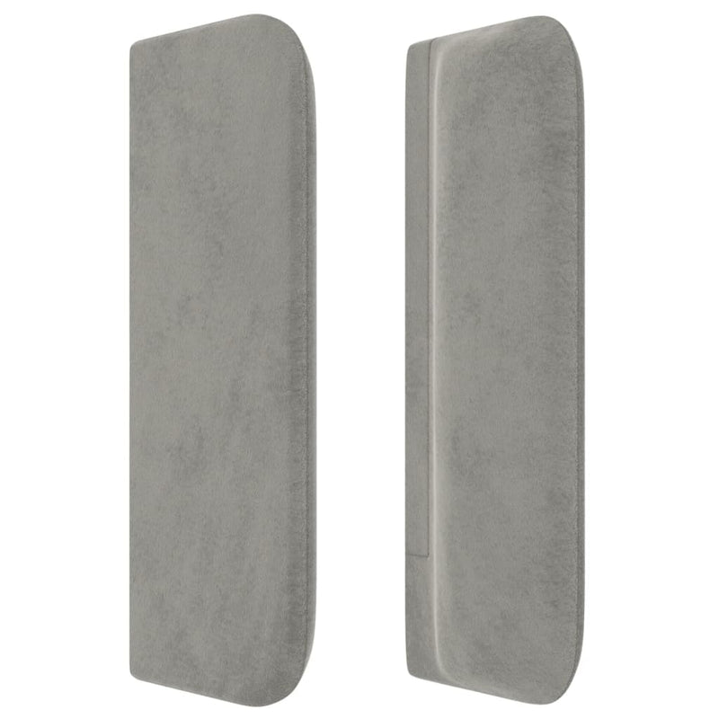 vidaXL világosszürke bársony szárnyas fejtámla 203x16x78/88 cm