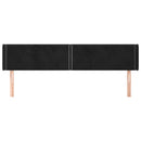 vidaXL fekete bársony szárnyas fejtámla 203x16x78/88 cm
