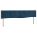 vidaXL sötétkék bársony szárnyas fejtámla 203x16x78/88 cm