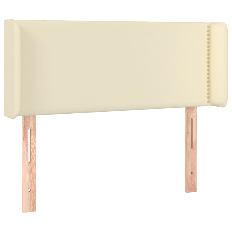 vidaXL krémszínű műbőr szárnyas fejtámla 103x16x78/88 cm