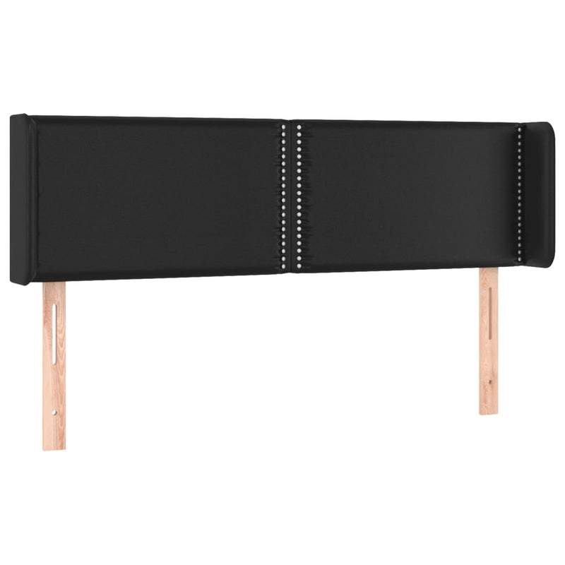 vidaXL fekete műbőr szárnyas fejtámla 147x16x78/88 cm