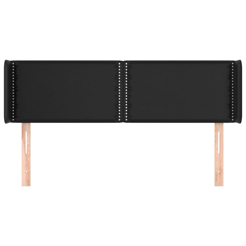 vidaXL fekete műbőr szárnyas fejtámla 147x16x78/88 cm