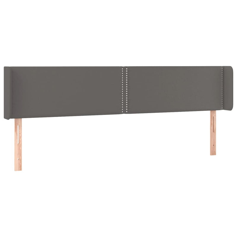vidaXL szürke műbőr szárnyas fejtámla 183x16x78/88 cm