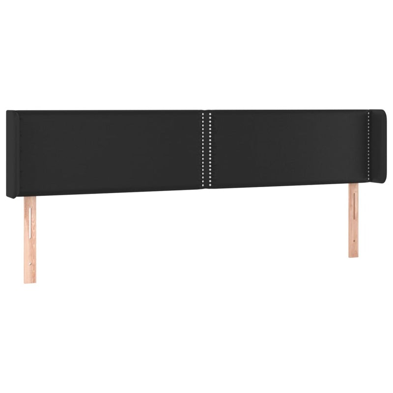 vidaXL fekete műbőr szárnyas fejtámla 203x16x78/88 cm