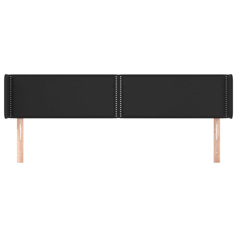 vidaXL fekete műbőr szárnyas fejtámla 203x16x78/88 cm