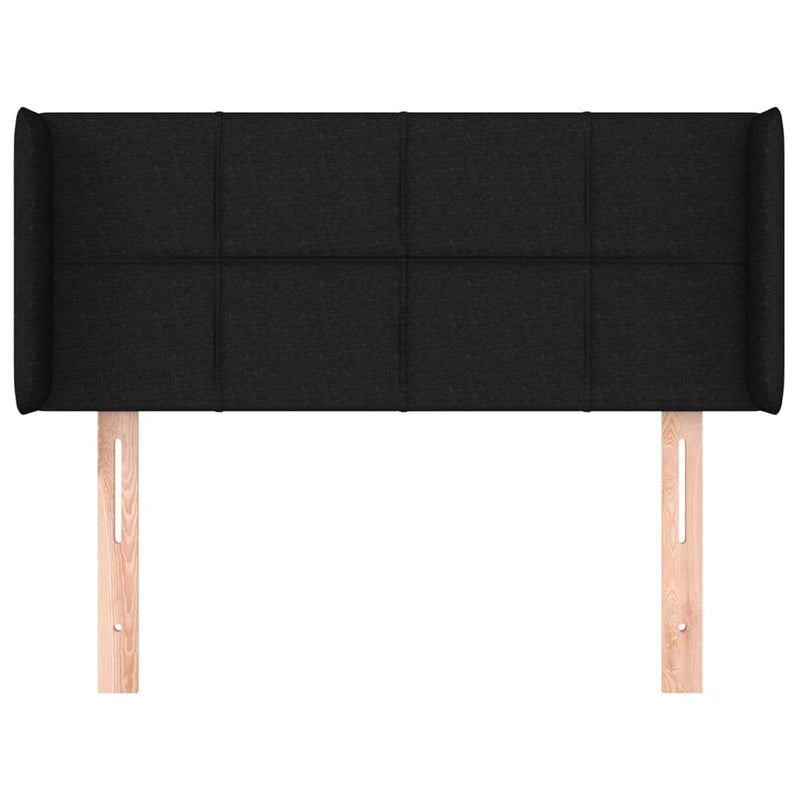 vidaXL fekete szövet fejtámla szárnyakkal 93x16x78/88 cm