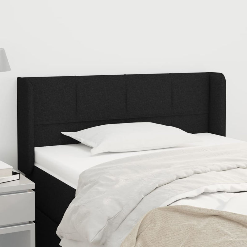 vidaXL fekete szövet fejtámla szárnyakkal 93x16x78/88 cm