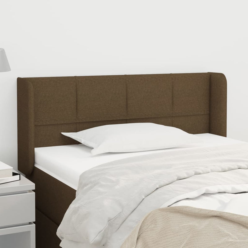 vidaXL sötétbarna szövet fejtámla 93x16x78/88 cm