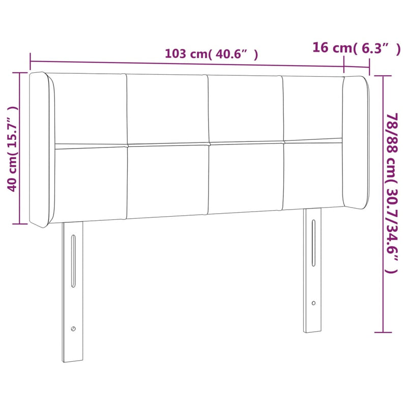 vidaXL krémszínű szövet fejtámla 103x16x78/88 cm