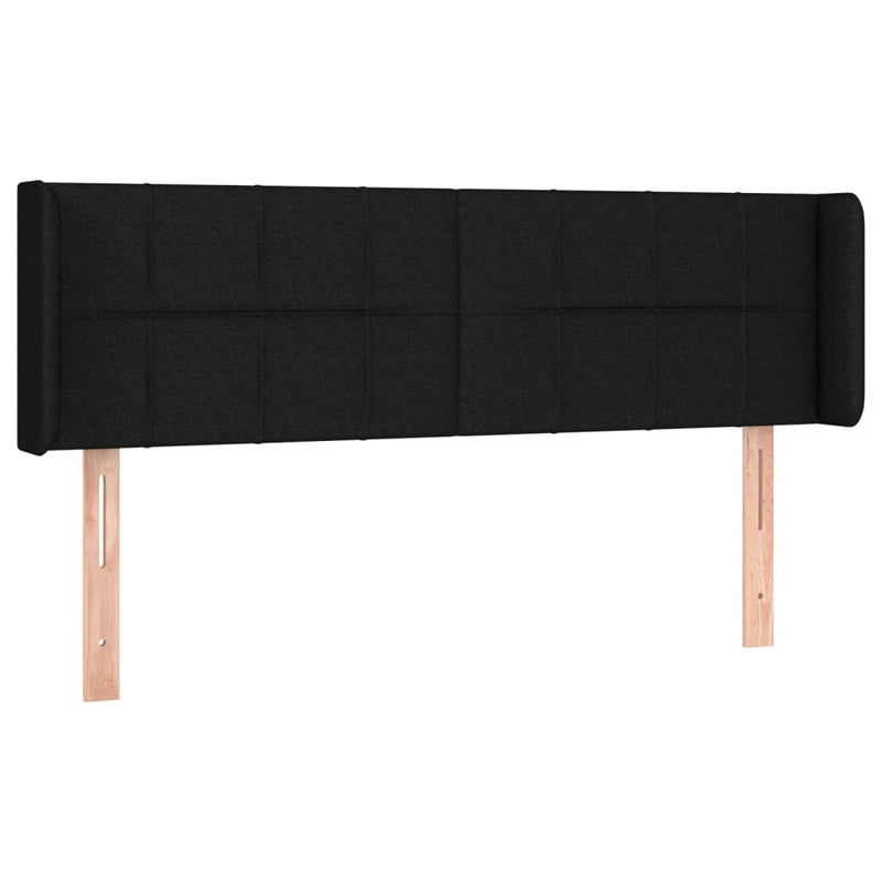 vidaXL fekete szövet fejtámla szárnyakkal 147x16x78/88 cm