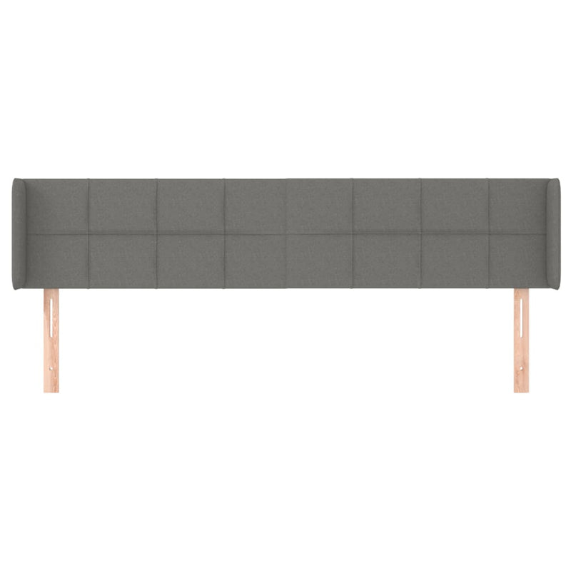 vidaXL sötétszürke szövet fejtámla szárnyakkal 163x16x78/88 cm