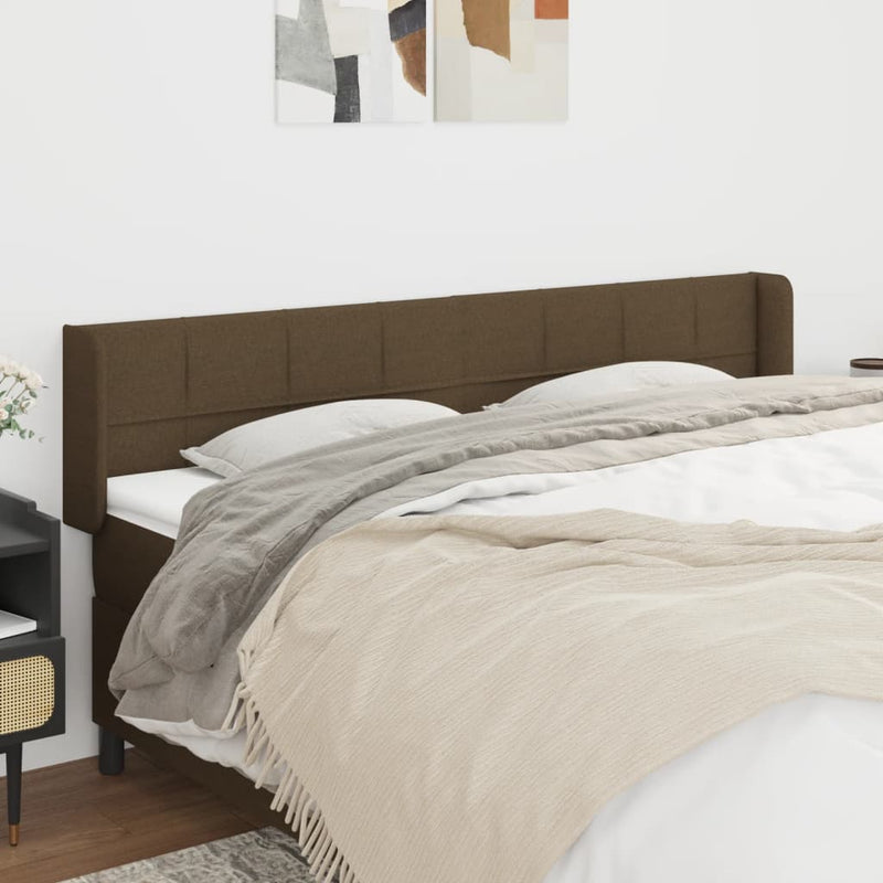 vidaXL sötétbarna szövet fejtámla 163x16x78/88 cm