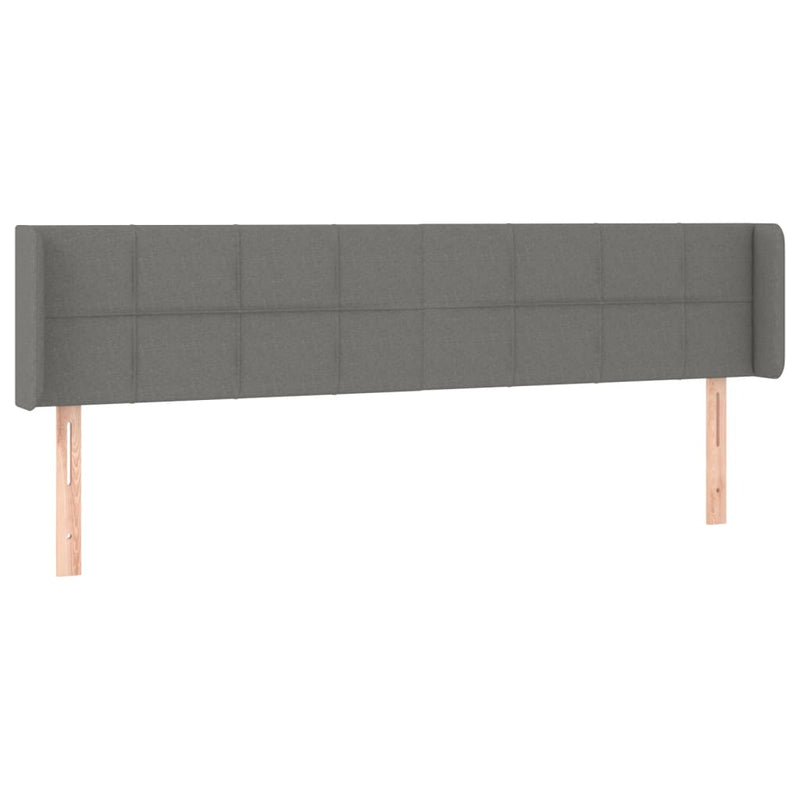vidaXL sötétszürke szövet fejtámla szárnyakkal 183x16x78/88 cm