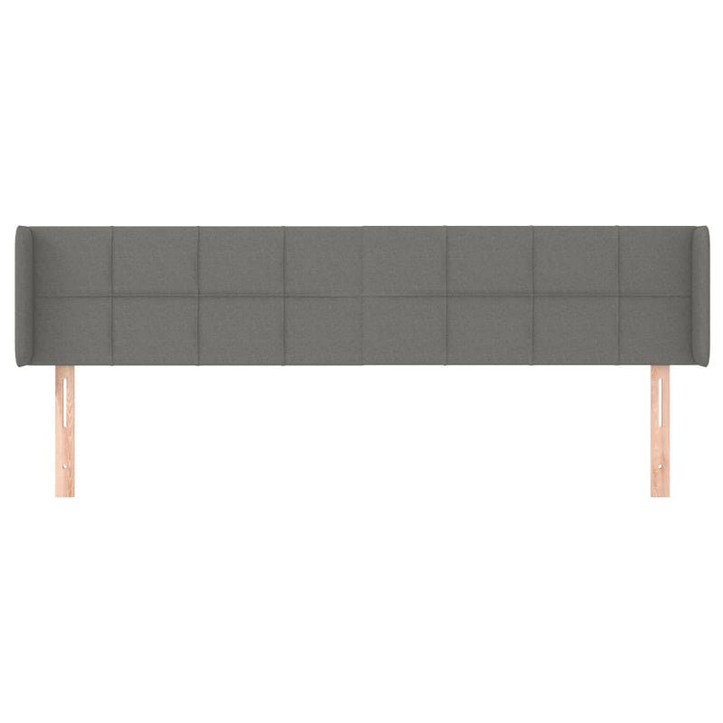 vidaXL sötétszürke szövet fejtámla szárnyakkal 183x16x78/88 cm