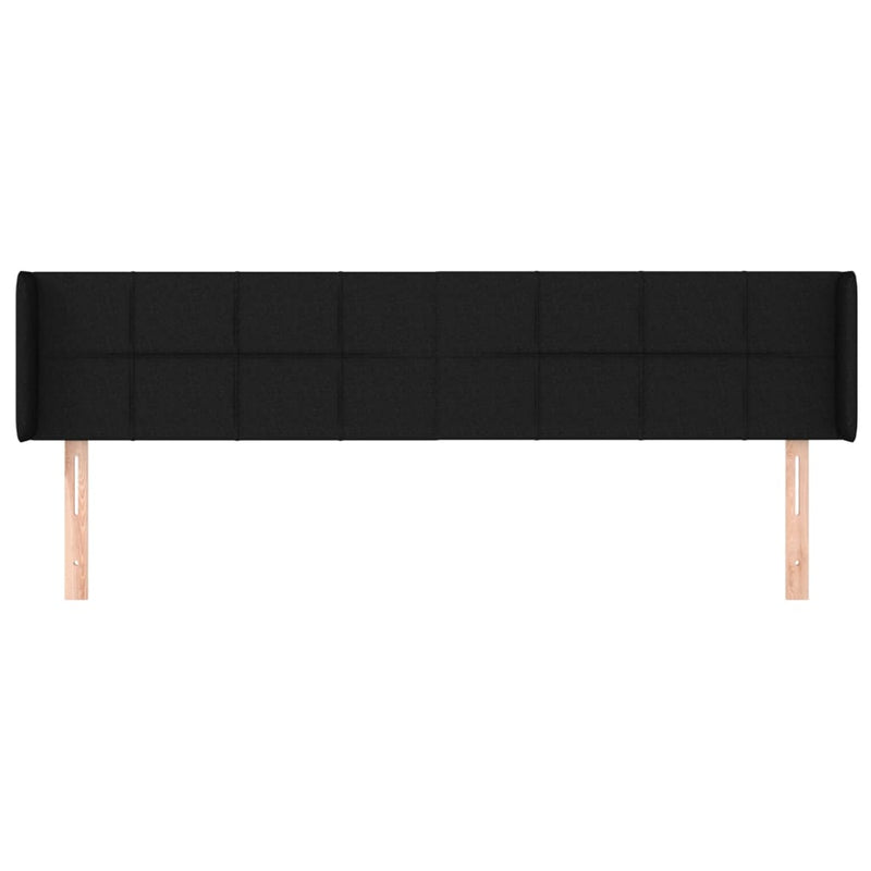 vidaXL fekete szövet fejtámla szárnyakkal 203x16x78/88 cm