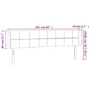 vidaXL fekete szövet fejtámla szárnyakkal 203x16x78/88 cm