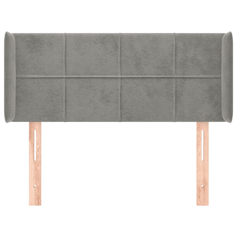 vidaXL világosszürke bársony fejtámla 83x16x78/88 cm