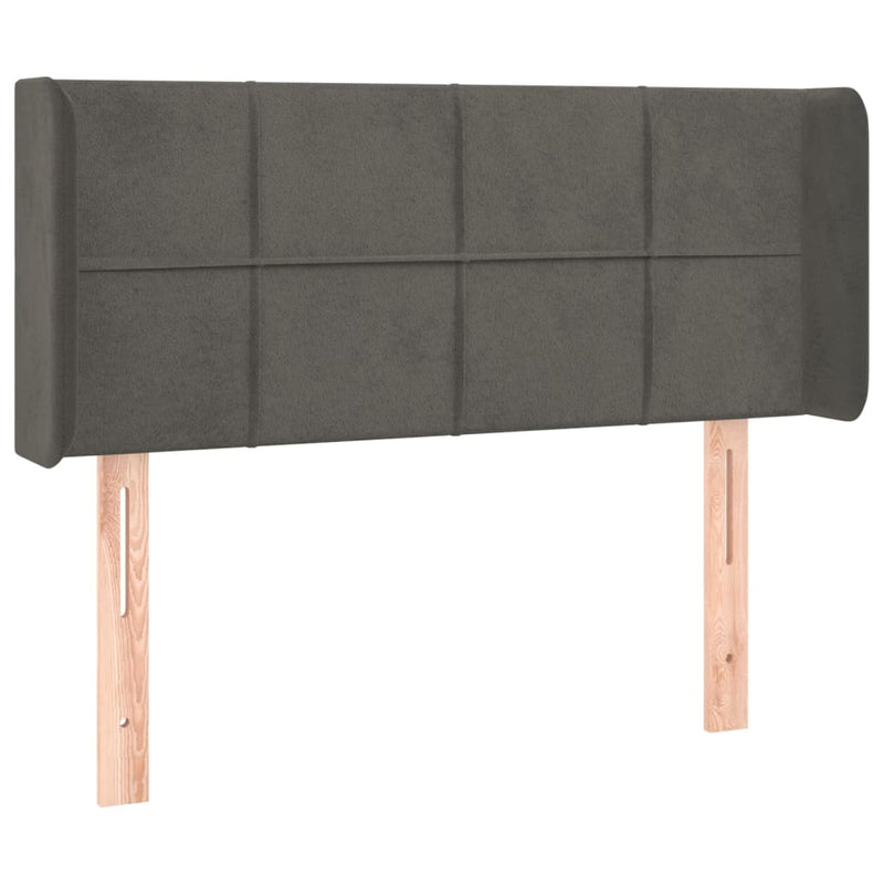 vidaXL sötétszürke bársony fejtámla szárnyakkal 83x16x78/88 cm