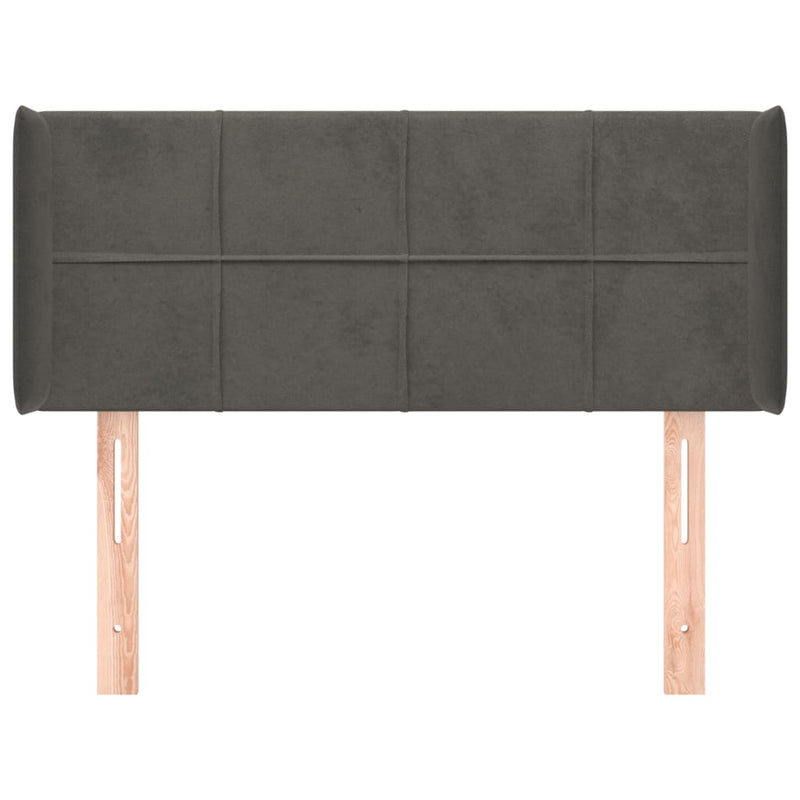 vidaXL sötétszürke bársony fejtámla szárnyakkal 83x16x78/88 cm