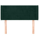 vidaXL sötétzöld bársony fejtámla 83x16x78/88 cm