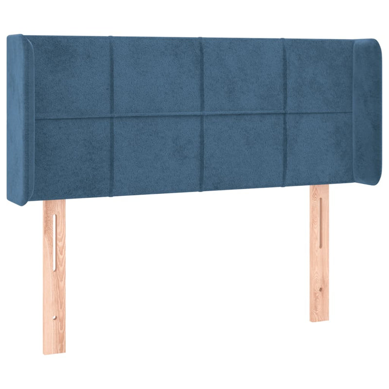 vidaXL sötétkék bársony fejtámla 83x16x78/88 cm