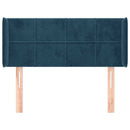 vidaXL sötétkék bársony fejtámla 83x16x78/88 cm