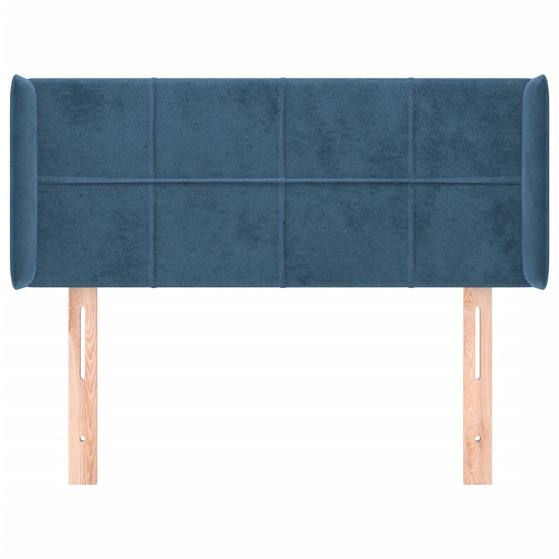 vidaXL sötétkék bársony fejtámla 83x16x78/88 cm