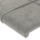 vidaXL világosszürke bársony fejtámla 93x16x78/88 cm