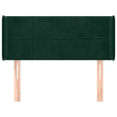 vidaXL sötétzöld bársony fejtámla 93x16x78/88 cm