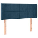vidaXL sötétkék bársony fejtámla 93x16x78/88 cm
