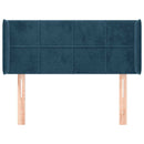 vidaXL sötétkék bársony fejtámla 93x16x78/88 cm