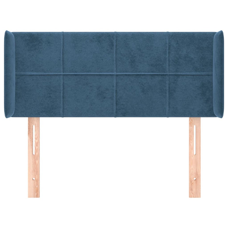 vidaXL sötétkék bársony fejtámla 93x16x78/88 cm