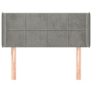 vidaXL világosszürke bársony fejtámla 103x16x78/88 cm