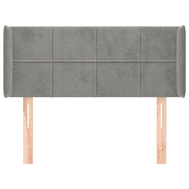 vidaXL világosszürke bársony fejtámla 103x16x78/88 cm