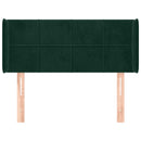 vidaXL sötétzöld bársony fejtámla 103x16x78/88 cm