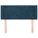 vidaXL sötétkék bársony fejtámla 103x16x78/88 cm