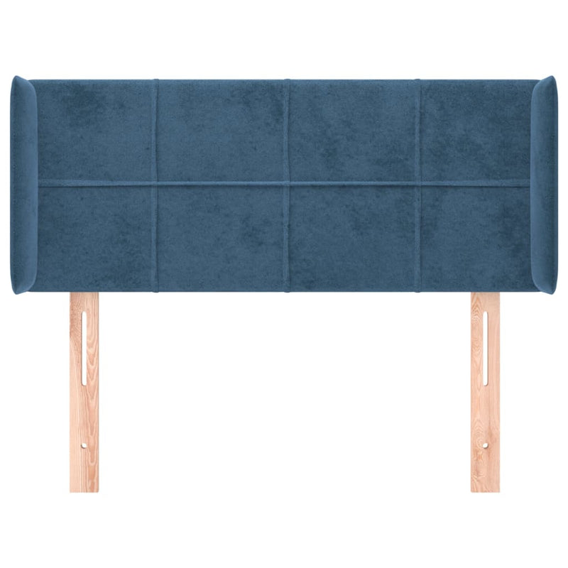 vidaXL sötétkék bársony fejtámla 103x16x78/88 cm