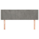 vidaXL világosszürke bársony fejtámla 147x16x78/88 cm
