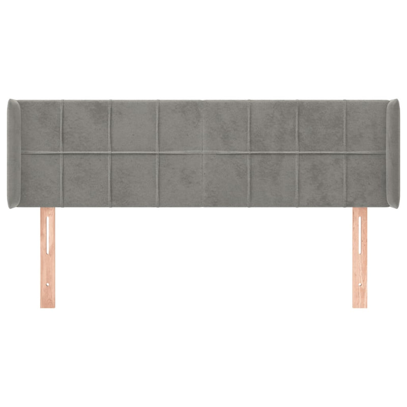 vidaXL világosszürke bársony fejtámla 147x16x78/88 cm