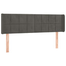 vidaXL sötétszürke bársony fejtámla szárnyakkal 147x16x78/88 cm