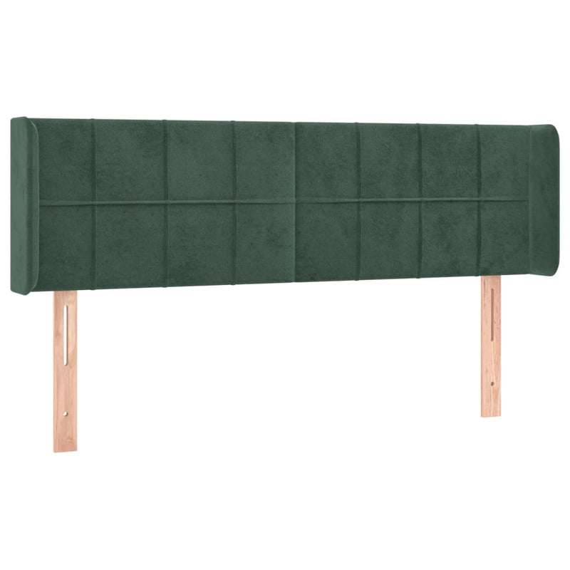 vidaXL sötétzöld bársony fejtámla 147x16x78/88 cm