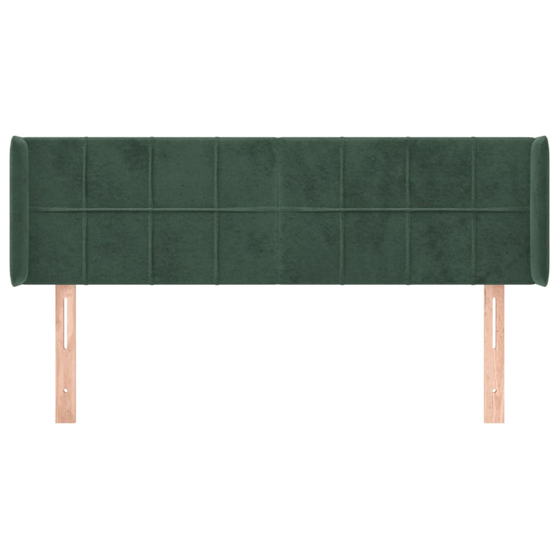 vidaXL sötétzöld bársony fejtámla 147x16x78/88 cm