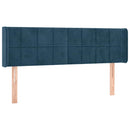vidaXL sötétkék bársony fejtámla 147x16x78/88 cm