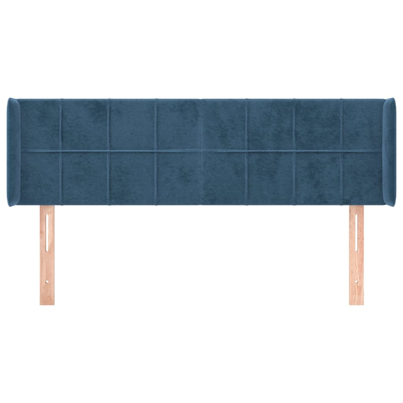 vidaXL sötétkék bársony fejtámla 147x16x78/88 cm