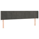 vidaXL sötétszürke bársony szárnyas fejtámla 163x16x78/88 cm