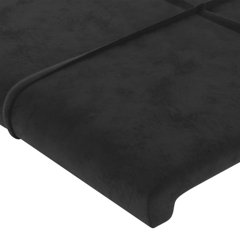 vidaXL fekete bársony szárnyas fejtámla 183x16x78/88 cm