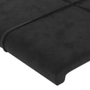 vidaXL fekete bársony szárnyas fejtámla 203x16x78/88 cm
